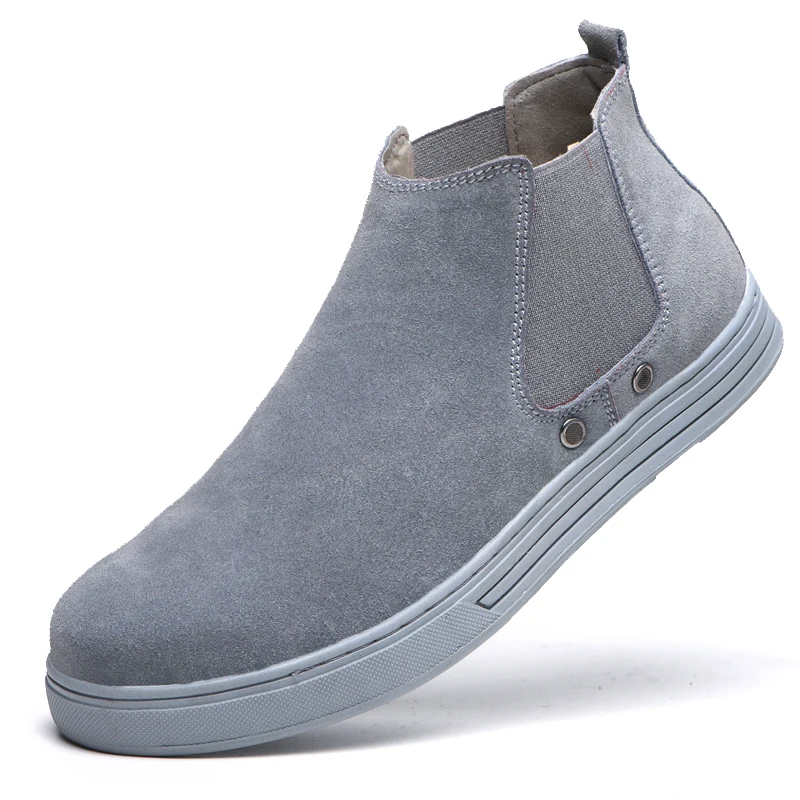 Мужские модные рабочие ботинки со стальным носком большие размеры ботильоны из