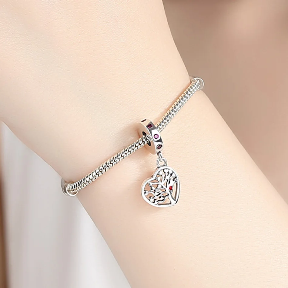 BELAWANG Красная любовь сердце подарок Подвески Подвеска fit pandora 925 серебро оригинальные женские ювелирные изделия изготовление DIY Браслеты