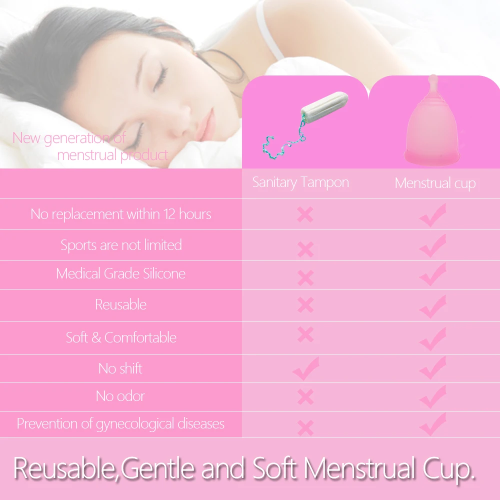 Period Cup 2 PCS /Set Menstrual Women Hygiene Product Merula Soft Silicone Vagina Medicament Coppetta Mestruale | Красота и здоровье