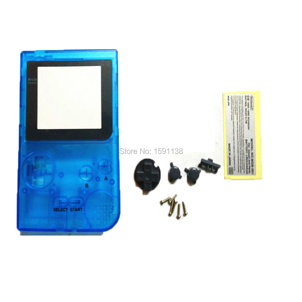 New Arrival Transparent Clear Blue Full Housing Shell for Gameboygb GBP Pocket With Rubber Pads Screws | Электроника