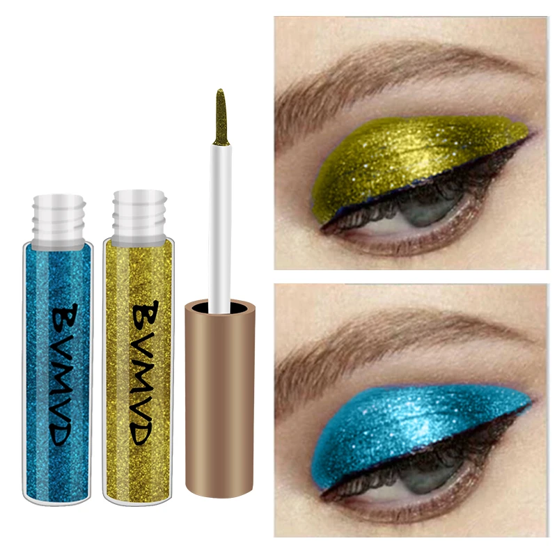 Makeup Eyeliner Liquid Long Lasting Waterproof Shimmer Eyeshadow Golden White Shining Delineador Glitter Eye Liner Cosmetics |
