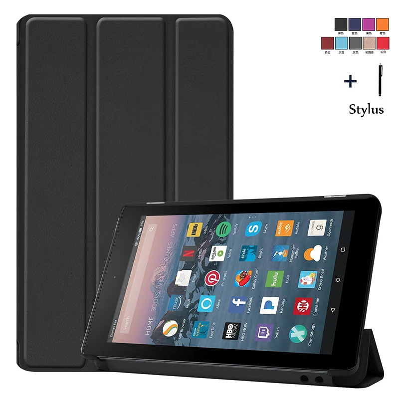 Смарт-чехол для Amazon Kindle Fire 7 / вход и выход из режима сна, Кожаные чехлы-книжки Fundas для Amazon Kindle Fire 7 ''