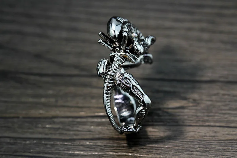 MeMolissa Новое поступление модные черные Серебряные кольца для мужчин в готическом