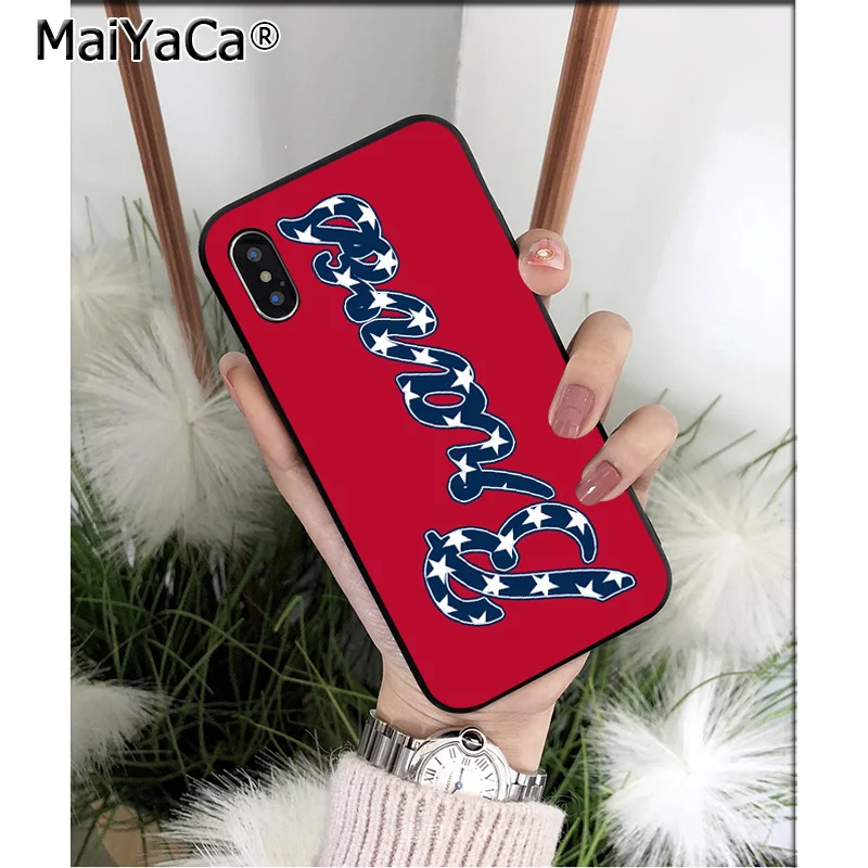 MaiYaCa подвеска Atlanta Braves черный мягкий чехол из ТПУ для телефона iPhone 6S 6plus 7 7plus 8 8Plus X Xs MAX 5 5S XR - Цвет: A8
