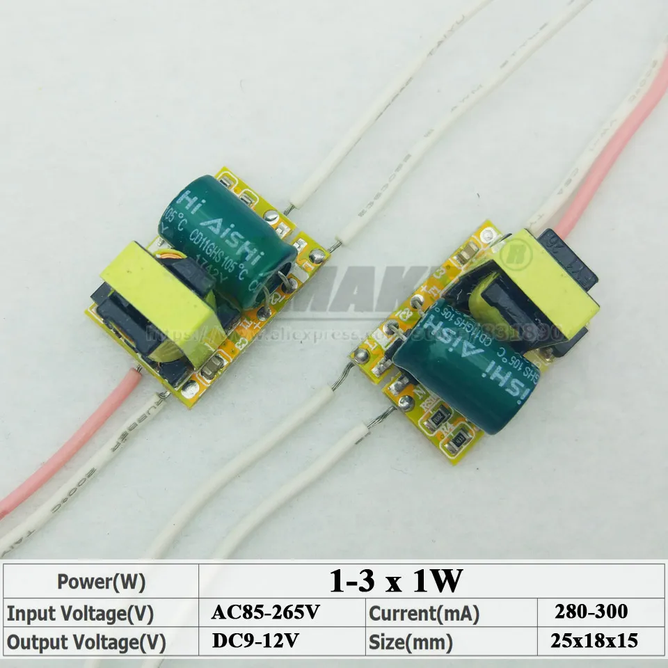 1-3x1W 1-36 Вт Светодиодный драйвер вход AC110V/220 В Источник Питания постоянный ток 300 мА IC трансформатор освещения встроенный для DIY светодиодный лампы - Цвет: 1-3x1W