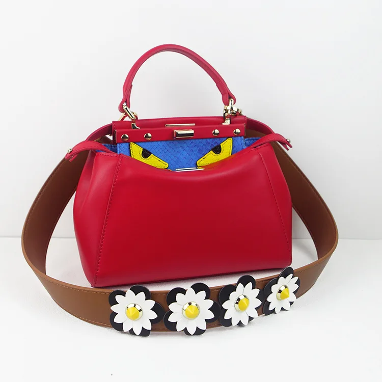 102 см Цветочные заклепки широкие плечевые ремни из искусственной кожи Аксессуары