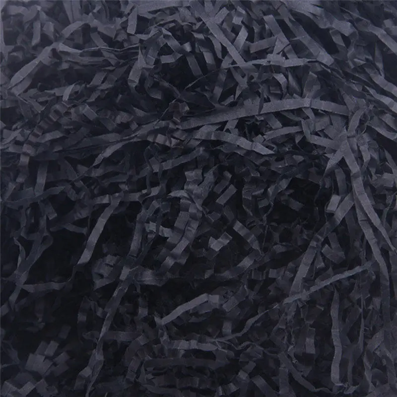 Black Paper 1000 г сморщенная нарезанная бумага Shred наполнитель для подарочной упаковки корзина для хранения крафт постельные принадлежности ювелирные изделия Упаковка Дисплей Аксессуары - Цвет: Black Paper
