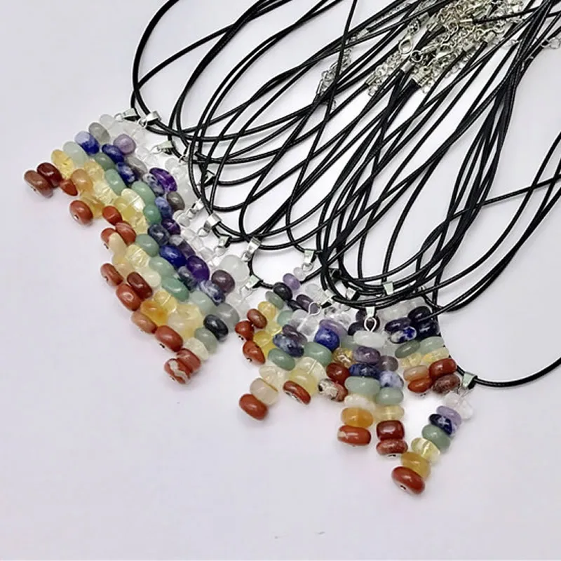 Ретро ручной работы радужные ожерелья натуральные настоящие драгоценные камни с