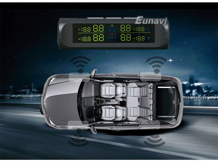 Eunavi умный автомобиль беспроводное оборудование система контроля давления в шинах автомобиля 4 шт. мини внешние датчики не нужно разбирать шины A