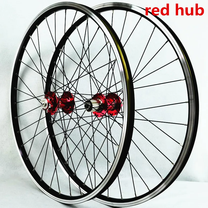 red hub 26inch Novatec 041/042 MTB горный велосипед передний 2rear4 уплотнительный подшипник ступицы барабаны V/Дисковые тормоза колеса набор колес 7-11 скорость кассеты - Цвет: red hub 26inch