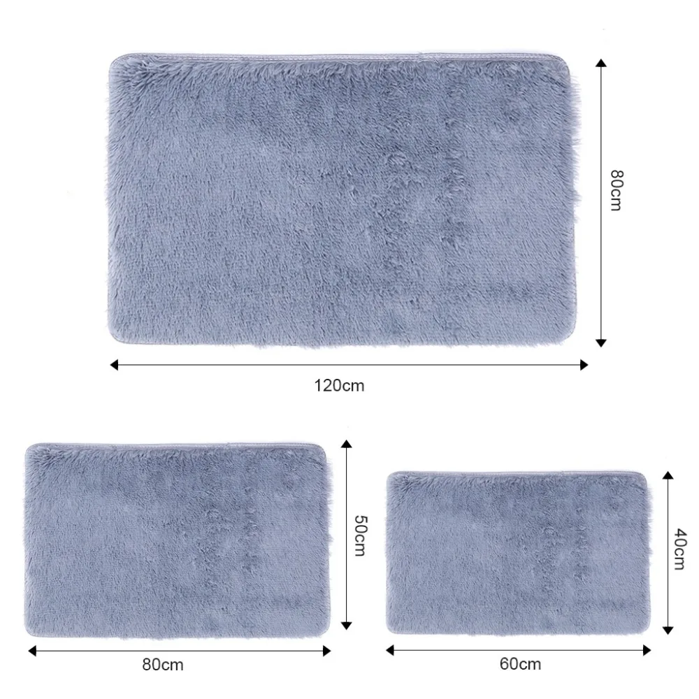 Противоскользящий квадратный коврик мягкий пушистый ковер лохматый удобный