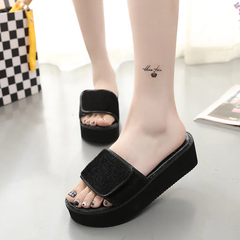Новинка сезон весна-лето босоножки на танкетке с открытым носком женские толстой