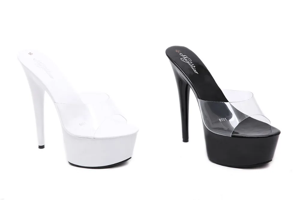 New Women Slipper Crystal Fine Heel 15cm Slipper Female Summer Waterproof 15cm Prevent Thick Bottom Sexy Shoes Factory Price