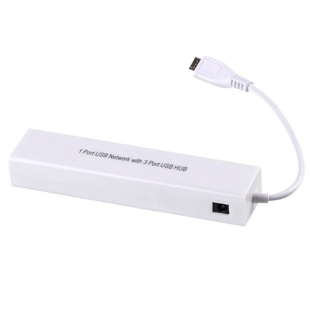 Micro USB 3 Порты концентратор, OTG коммутатора Ethernet 10/100 Мб USB к RJ45 сетевой адаптер проводной сетевой карты для Win Android Phone/PC/ноутбука
