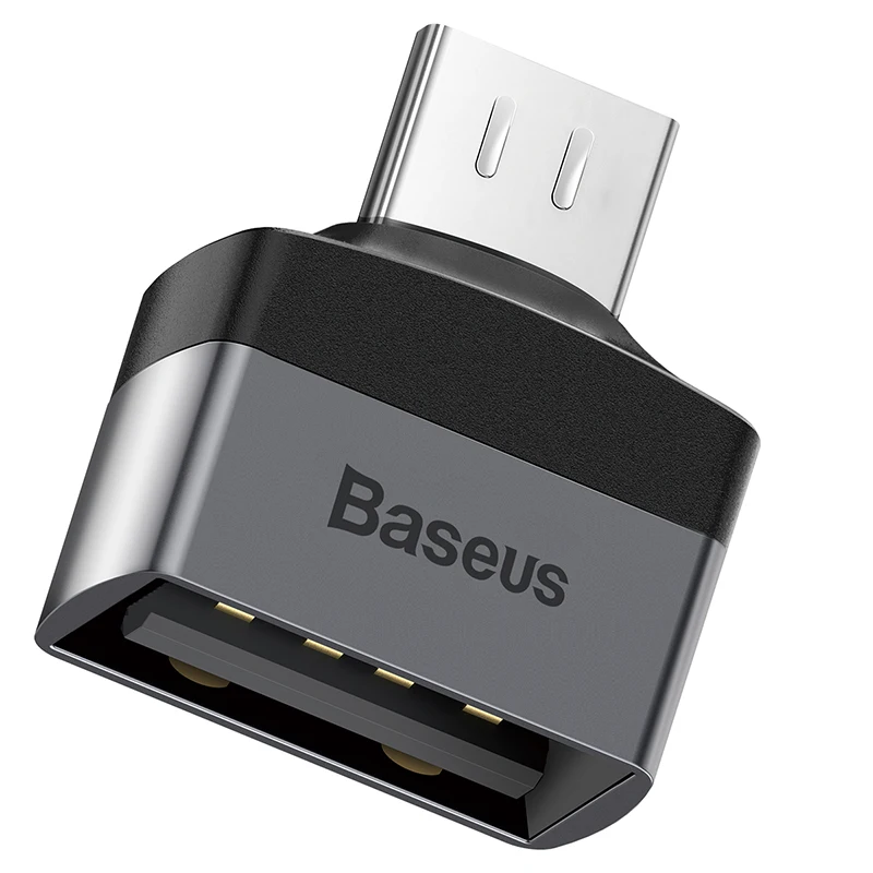 Dark Gray Baseus OTG Micro USB Кабель-адаптер для USB Женский для Xiaomi Redmi Note 5 samsung S6 Tablet PC Android USB 2,0 Соединительный адаптер - Цвет: Dark Gray