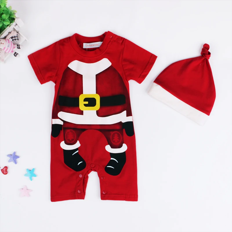 Рождественский подарок костюм для новорожденного 2017 детский красный зеленый