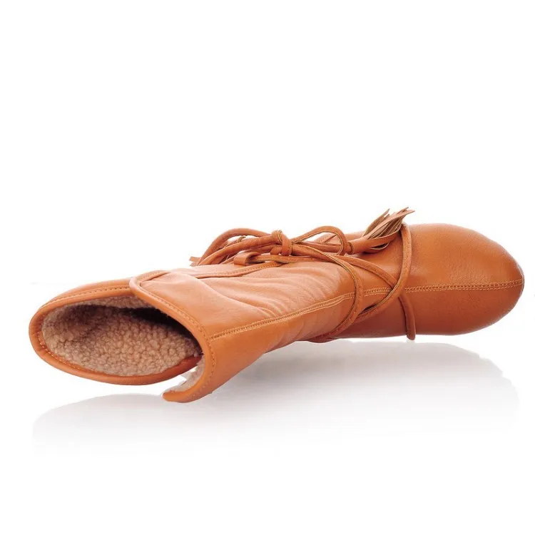 2016 Новый Зимний Элегантный Лакированной Кожи Женские Сапоги на Толстой Подошве