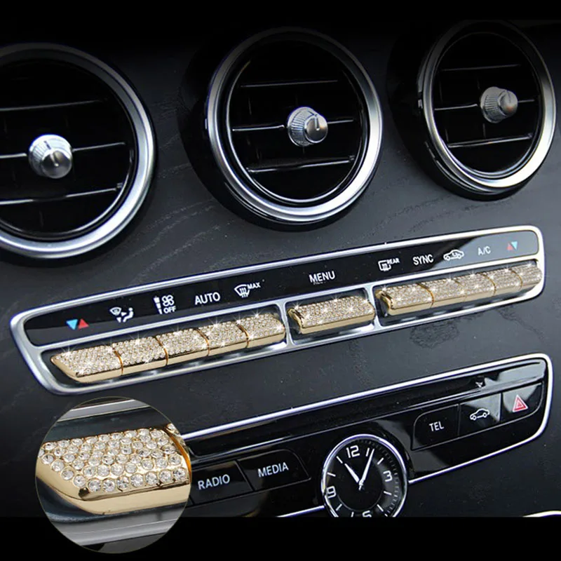 11 шт. кнопки переменного тока в алмазном стиле для Mercedes Benz E Class W213 2017 & C W205 15 17 GLC X205