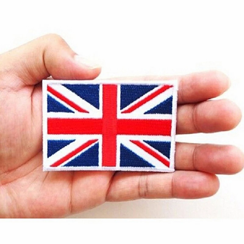 Из 2 предметов Вышитый Флаг Великобритании Аппликация утюг на горном хрустале