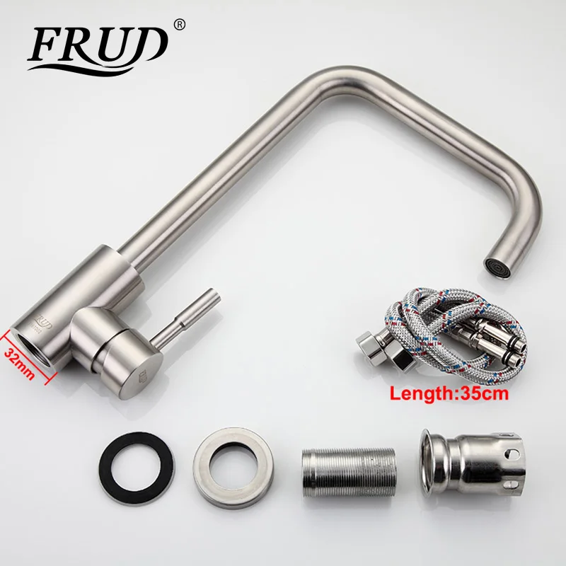 Кран для питьевой воды Frud высокий смеситель из нержавеющей стали поворотный на 360