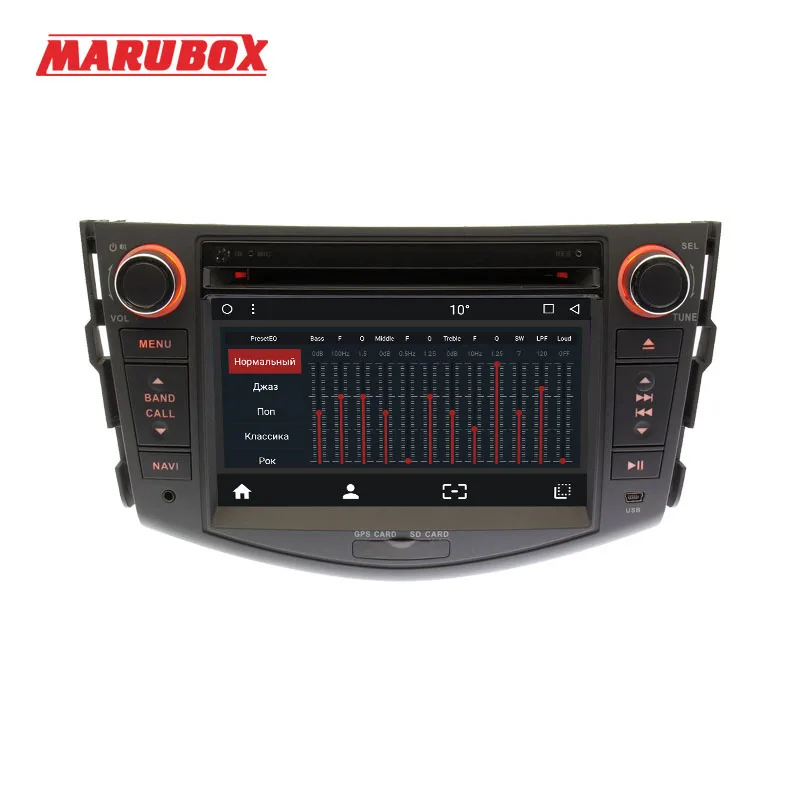 MARUBOX 7A106MT8,Штатное головное устройство для Toyota RAV4,2005-2013 на ОС Android 8.1,Восьмиядерный процессор Allwinner T8,Оперативная 2GB,Встроенная 32GB,1024х600 7", Поддержка GPS+ Глонасс,DVD, Bluetooth,Радио