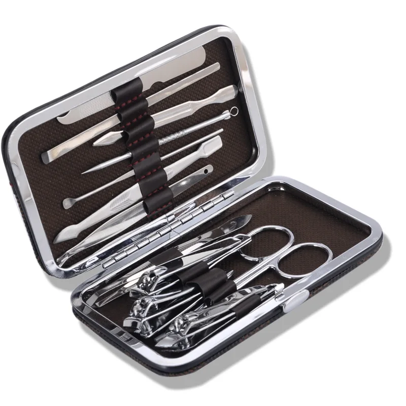 12 шт./компл. Дело Когтерез фрезы Комплект Уход за ногтями набор инструментов