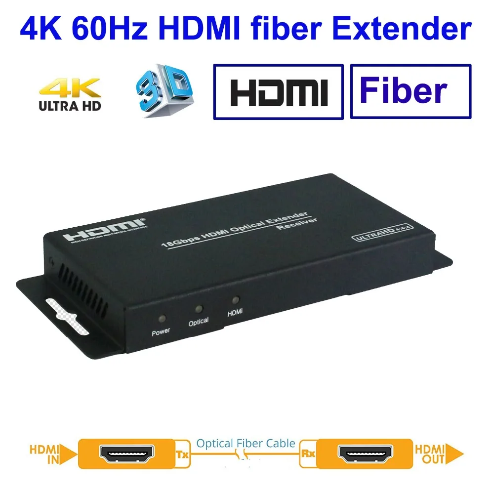 PUZHIJIE Ultra HD 4K2K60Hz волоконный удлинитель HDMI по оптическому волокну с ИК RS232 поддержка