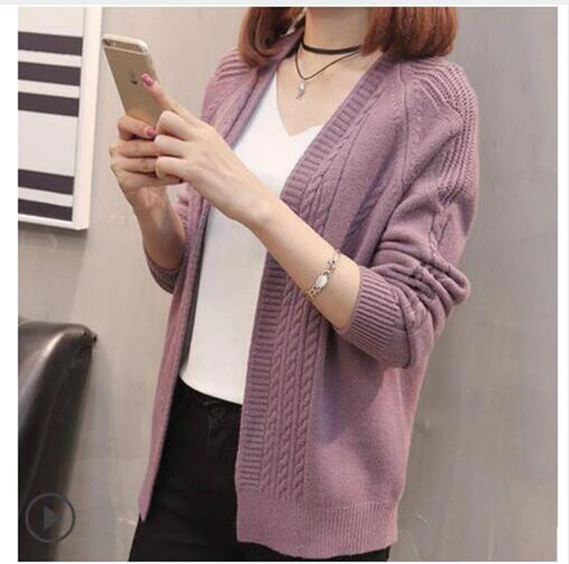 

Casual Knitting Long Cardigan Female Loose Coat Knitted Jumper 2019 Autumn Winter Warm Sweater Women Cardigan Plus Size