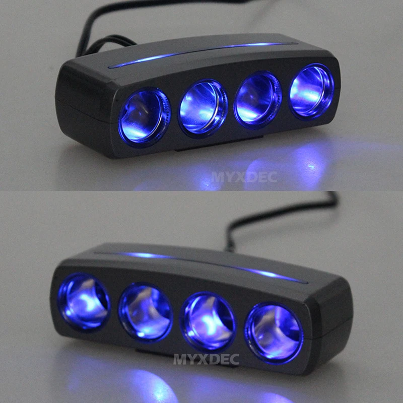 Авто розетка для автомобильного прикуривателя зарядное устройство 12 V/24 V 4 Way Splitter зарядное устройство Plug адаптер питания для iphone/samsung