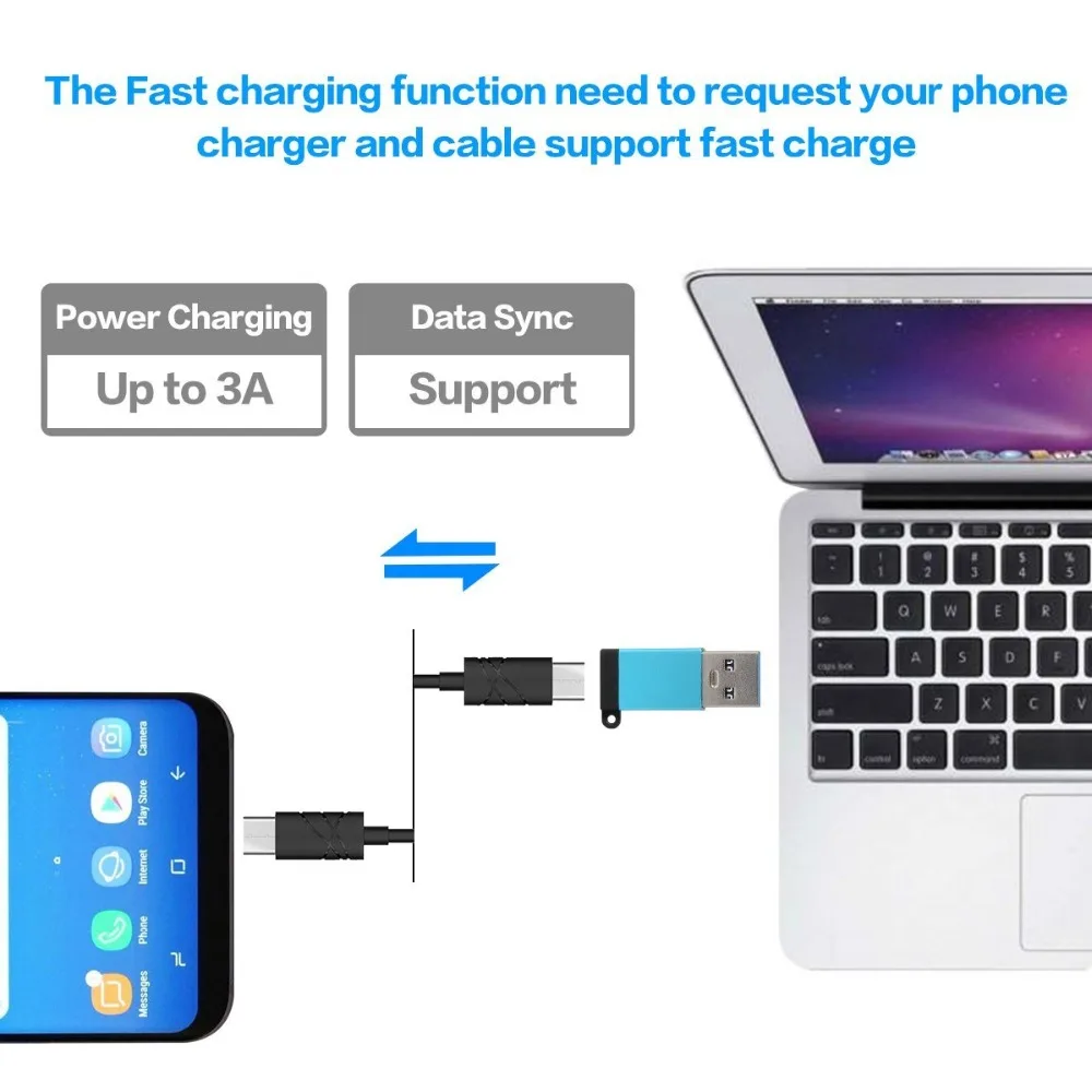 Tongdaytech type C адаптер типа OTG C Женский к USB 3,0 Мужской конвертер синхронизации данных для USB C кабель Macbook PC флэш-накопитель ноутбука