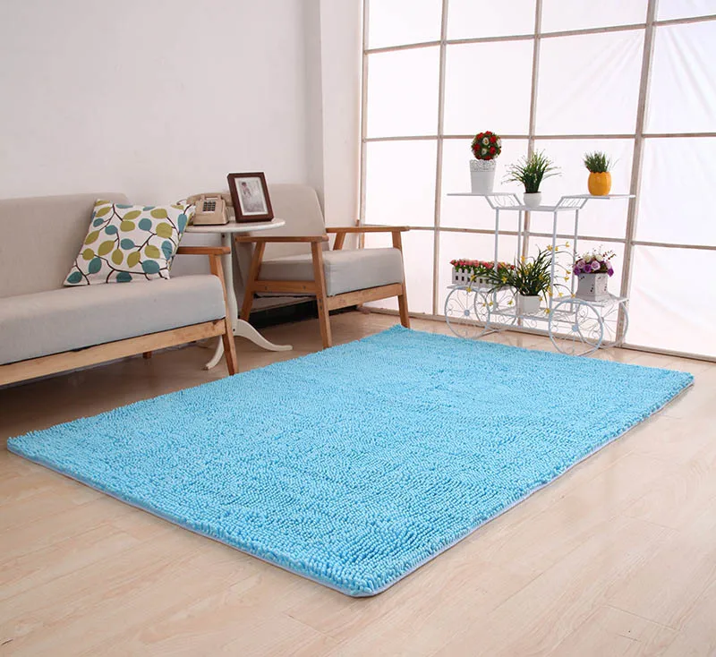 Sky Blue Rugs 17-Цвет анти-скольжения ковры ткань с ворсом из шенили красный Ванная комната коврики для дома украшения Гостиная на коврике арабских цифр впитывающие коврики ковер - Цвет: Sky Blue Rugs