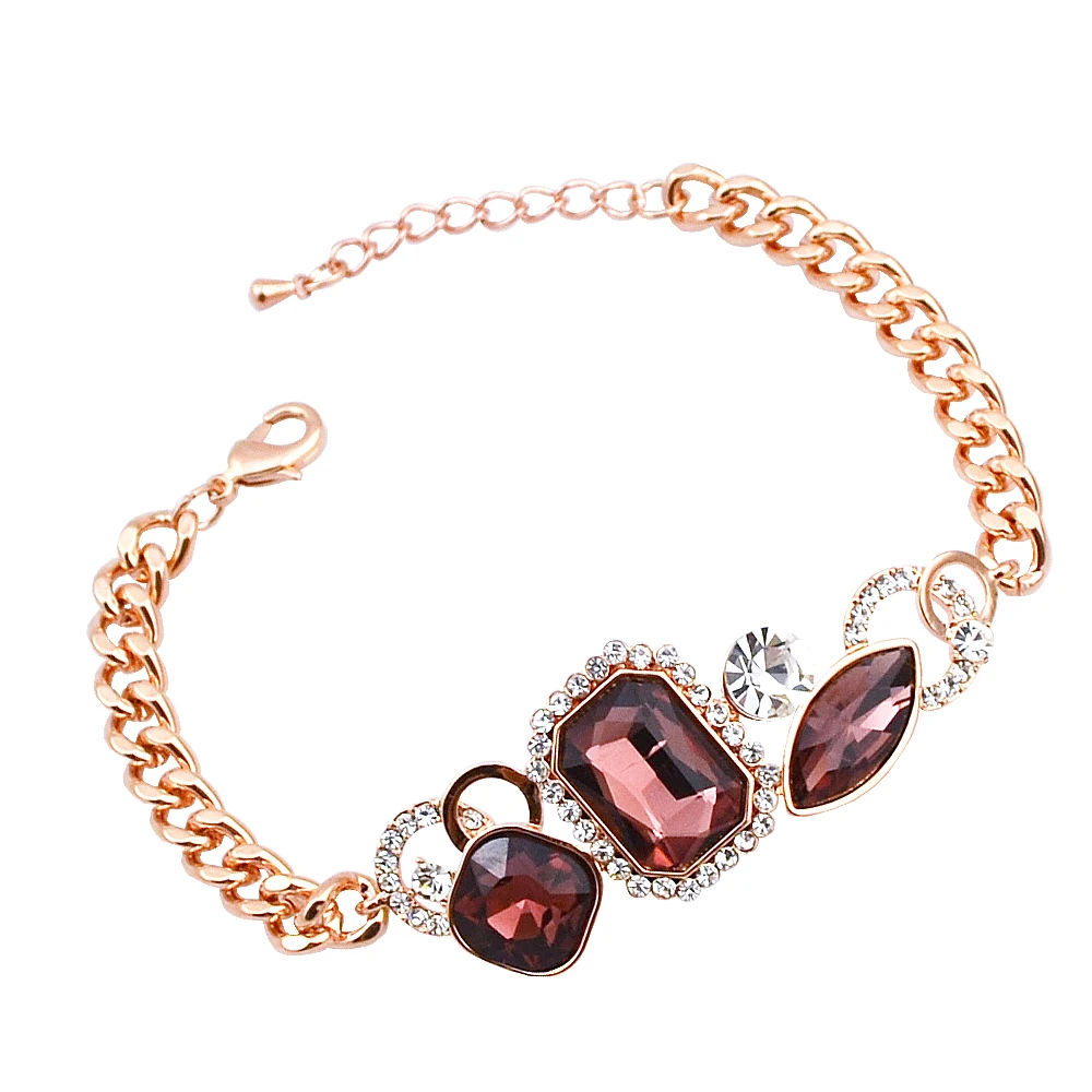 W283 роскошный браслет-цепочка с австрийскими кристаллами Женские Ювелирные