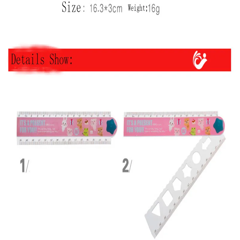 Милые Мультяшные линейки для учеников корейские канцелярские товары складная