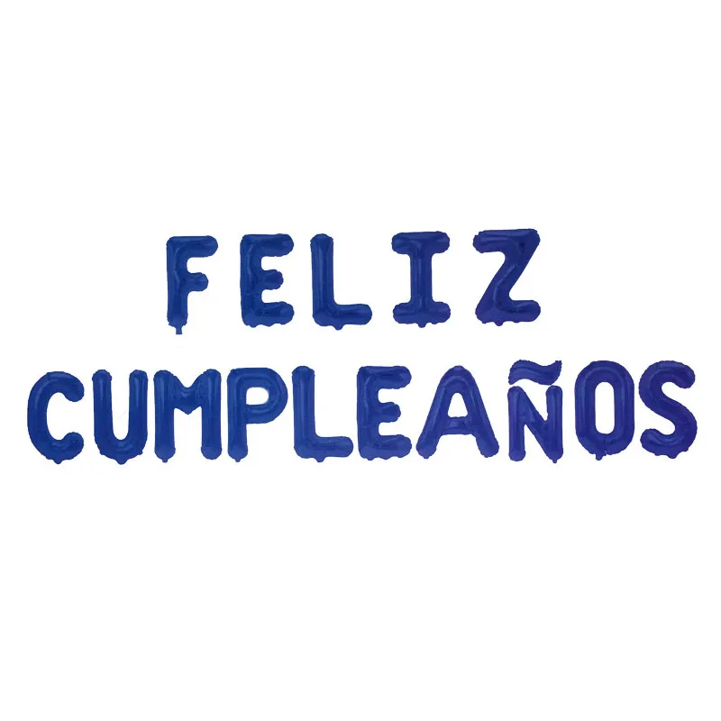 Spain blue FELIZ cumpleaños письмо воздушный шар из фольги Испания Happy birthday Алфавит шар День рождения украшения детей Baby Shower шарики - Цвет: Spain blue