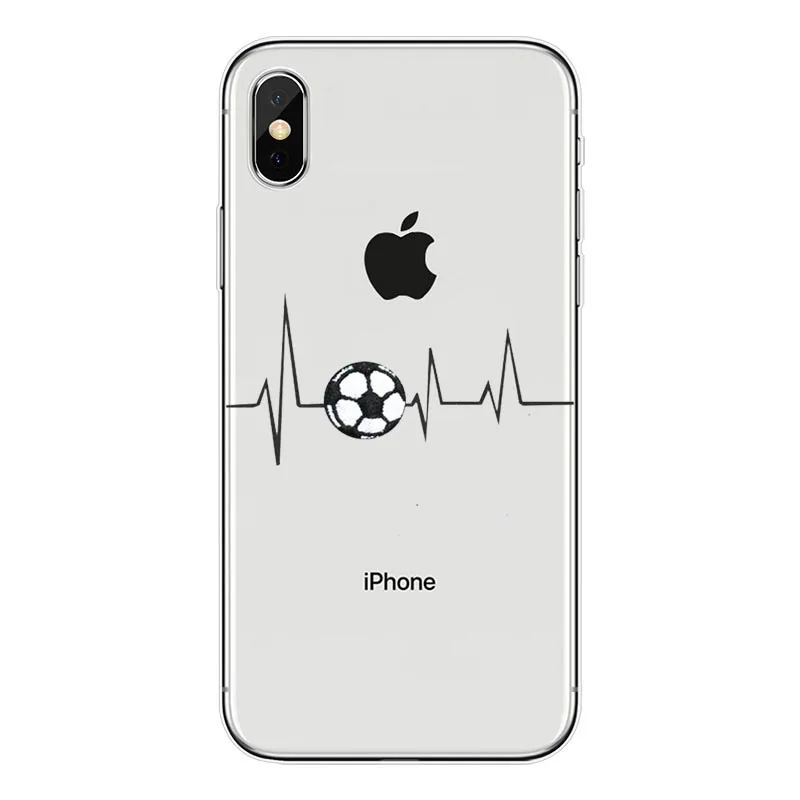 TPU Футбольный Мягкий ТПУ силиконовый чехол для iPhone XS Max 8 8Plus 7 6S 6splus 5 5S SE XR мультяшный футбольный милый чехол - Цвет: TPU