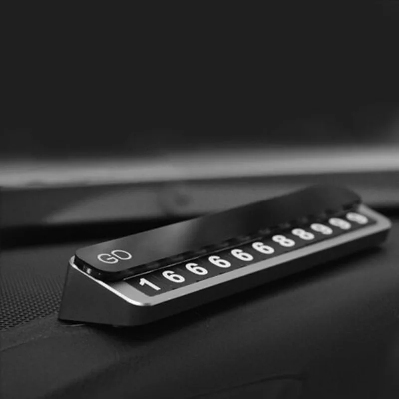 Смоляная Временная парковочная карта Мобильный телефон номер пластина