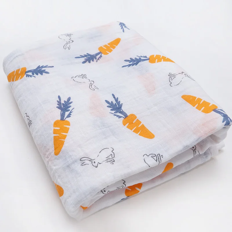 yellow carrots Детские одеяла для новорожденных, муслиновые пеленки, накидка на диван, кроватку, детское одеяло, детское банное полотенце, марлевые детские спальные принадлежности для детской комнаты - Цвет: yellow carrots