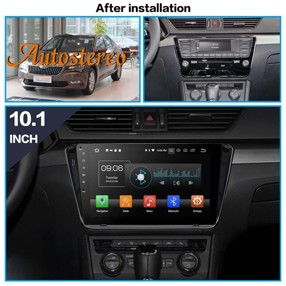 Android 9 автомобильный без DVD плеер gps навигация для SKODA SUPERB+ головное устройство мультимедийный плеер радио магнитофон Авто Стерео ips