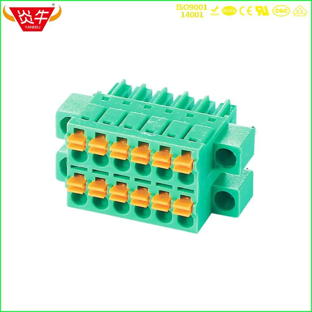 KF2EDGKNHM 3.5 3P женский 15EDGKNHM 3 5 мм 6PIN двухрядный пружинный разъем PCB плагин клеммные