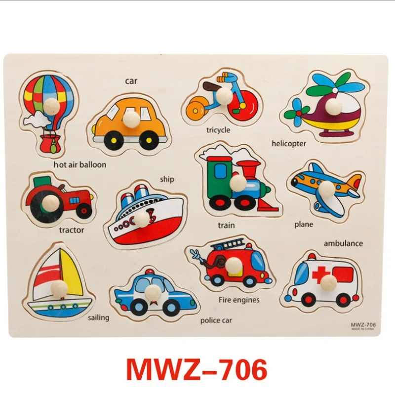 Детские деревянные головоломки рука поймет игрушки животных фрукты автомобиля