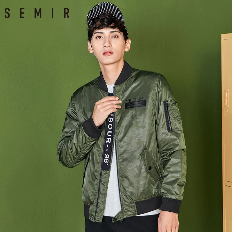 Semir бейсбольная куртка мужская 2018 зима Корейская Осенняя мода мужские Пальто