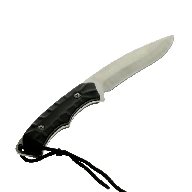 Mengoing Wilderness Survival Fixed Blade Knife 440C Steel Sanding Matte Black Predator Hunting Knives Nylon Sheath | Инструменты