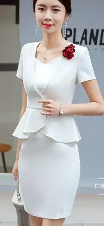 skirtsuit1 Новые весенние модные костюмы с юбкой комплект из двух предметов, профессиональный деловой плюс размер Блейзер с короткими рукавами и штаны, комплект для работы - Цвет: skirtsuit1