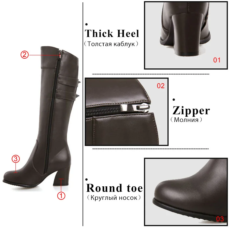 ZALAVOR/женские ботинки на высоком каблуке 4 цвета большие размеры 28 52 зимняя теплая