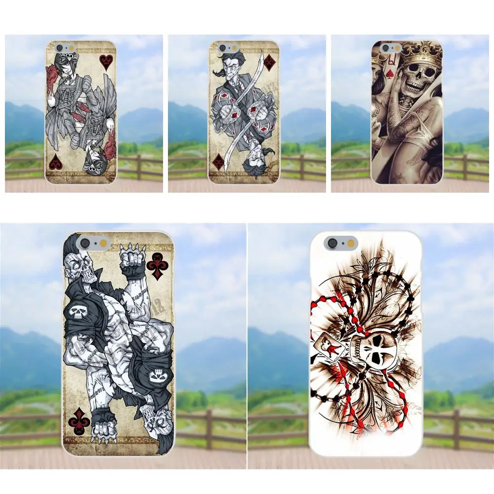 Покер череп тату для Moto G G2 G3 G4 G5 htc 530 626 628 630 816 820 один A9 M7 M8 M9 M10 E9 плюс U11 мягкие