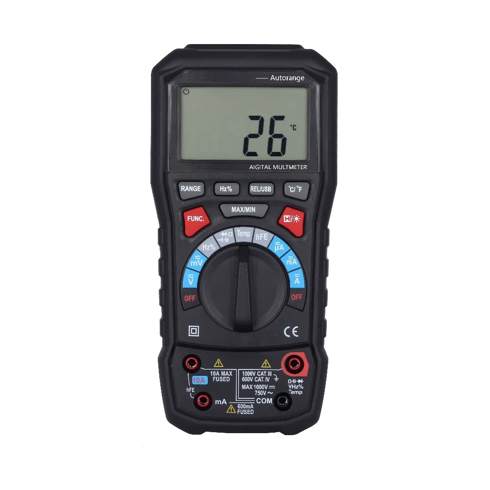 BSIDE ADM20 6000 рассчитывает значение true rms Цифровой мультиметр DC/AC Температура емкость