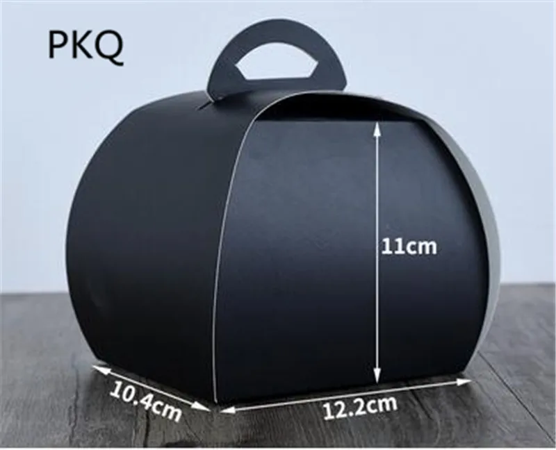 Черный 100 шт 2 размера большая коробка бумажная коробка для выпечки DIY День рождения подарок на свадьбу коробка маленькая подарочная упаковка с ручкой - Цвет: Черный