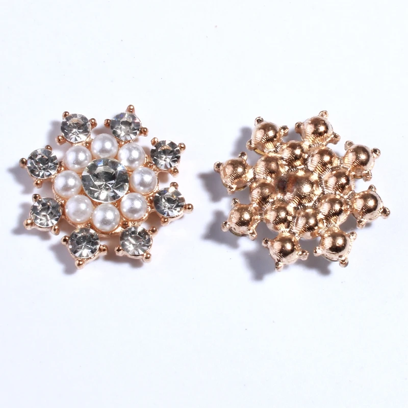 10 шт. 22 мм Высокое качество блестящие жемчужные хрустальные пуговицы для