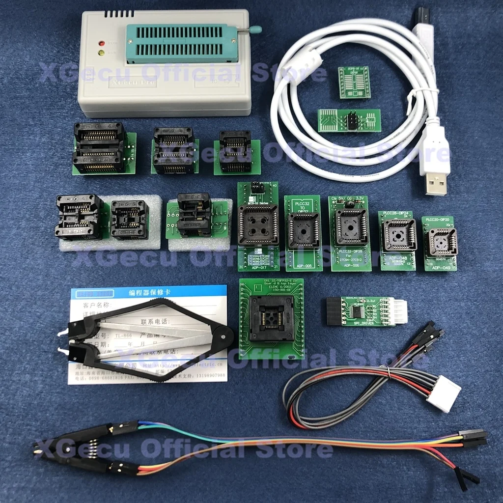 V8.51 XGecu TL866II плюс USB Универсальный программатор поддержка 15000+ IC SPI Flash NAND EEPROM MCU Замена TL866A TL866CS+ 16 деталей