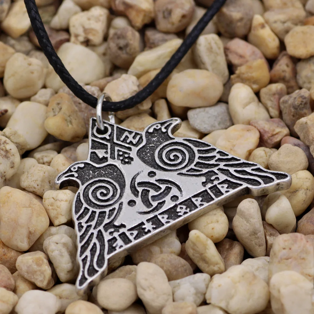 Youe shone Norse ожерелье с кулоном викинга валкнут Ворон воин Кулон Valkyrie Odin's Huginn и Muninn